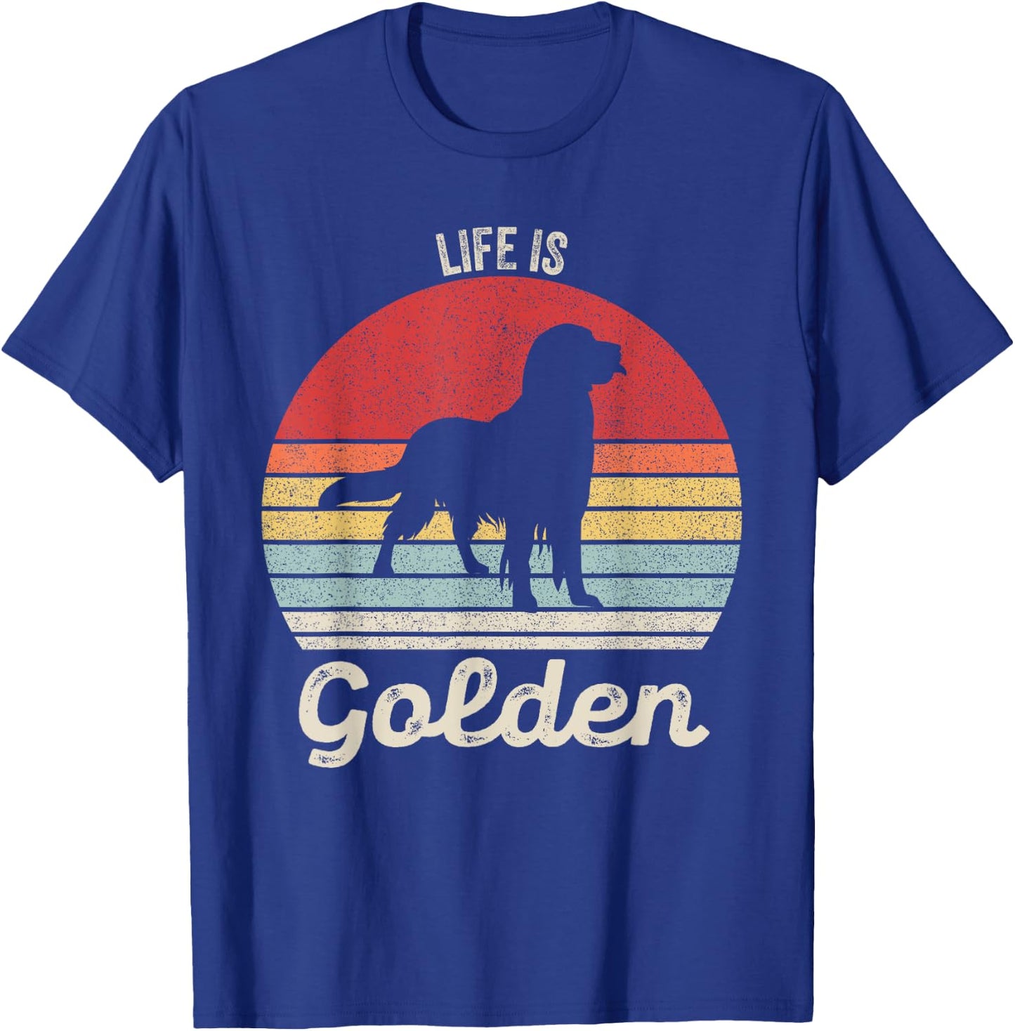 Vintage Retro Life Is Golden Shirt Golden Retriever Dog Women Girls Kids T-Shirt - T-Shirt | Royal