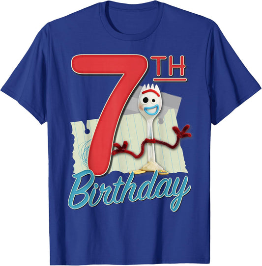 Disney Pixar Toy Story 4 Forky 7th Birthday T-Shirt - T-Shirt | Royal