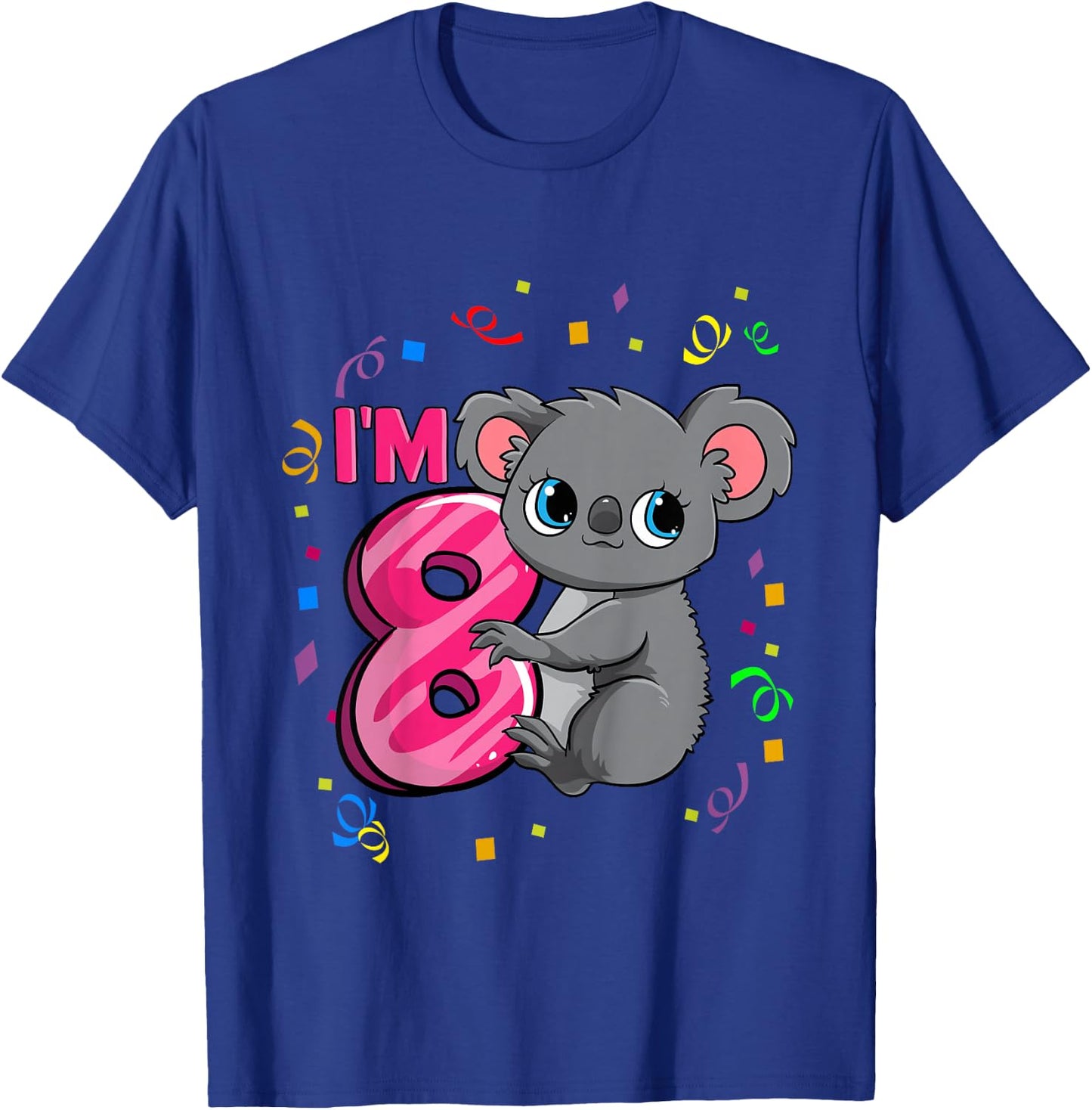 8th Birthday Shirt For Girls Koala Bear 8 Years Old T-Shirt - T-Shirt | Royal