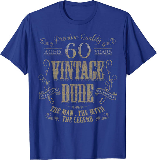 60th birthday Gift for vintage lover 60 years old dude T-Shirt - T-Shirt | Royal