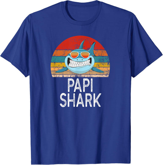 Papi Shark Funny Spanish Dad Vintage T-Shirt - T-Shirt | Royal