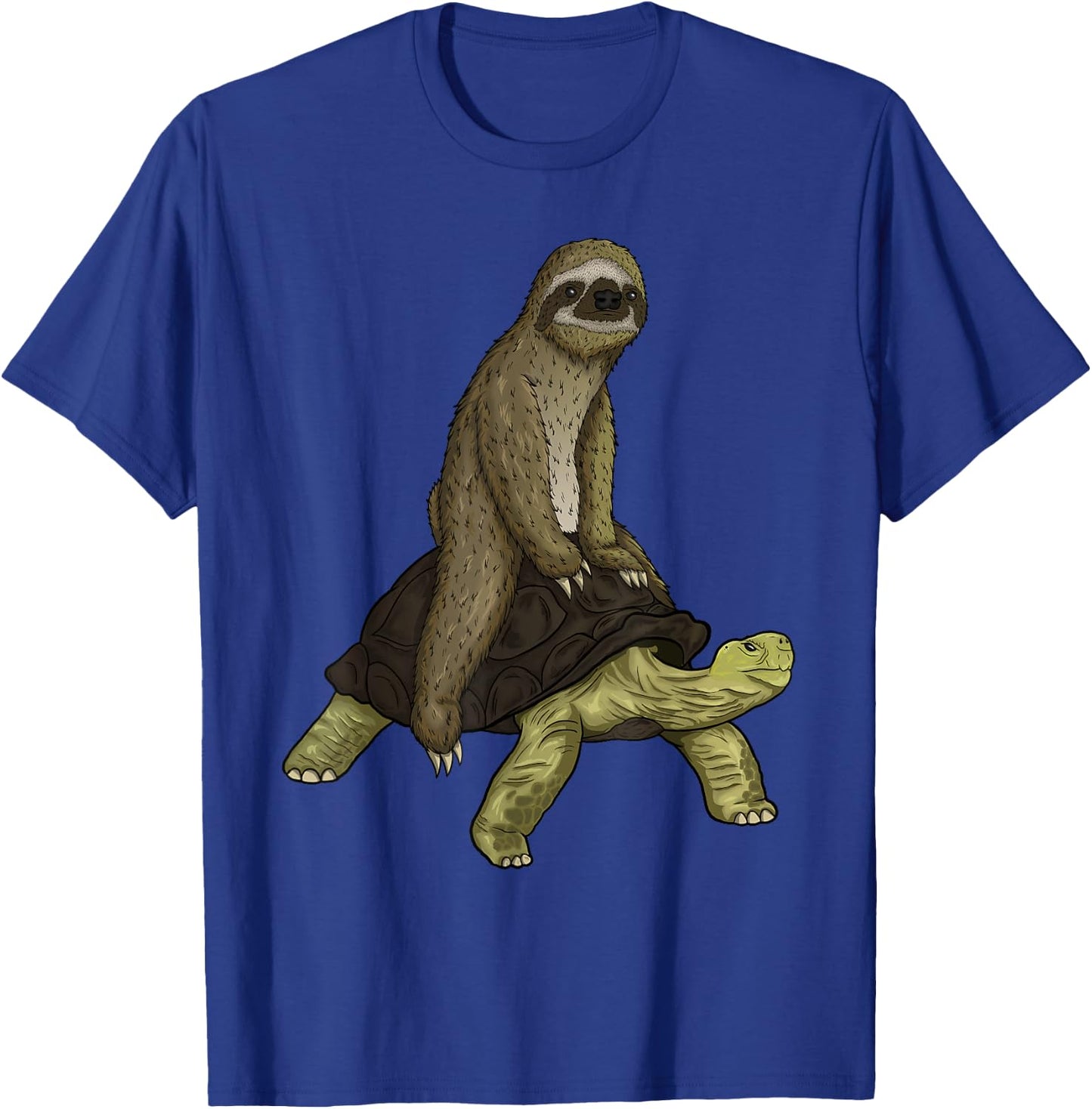 Sloth Turtle Shirt Sloth Riding Tortoise Speed is Relative T-Shirt - T-Shirt | Royal