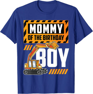 vehicle construction excavator Mommy of the Birthday Boy T-Shirt - T-Shirt | Royal