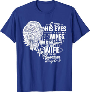 My Husband Is My Guardian Angel Widowed Wife Memorial Day T-Shirt - T-Shirt | Royal