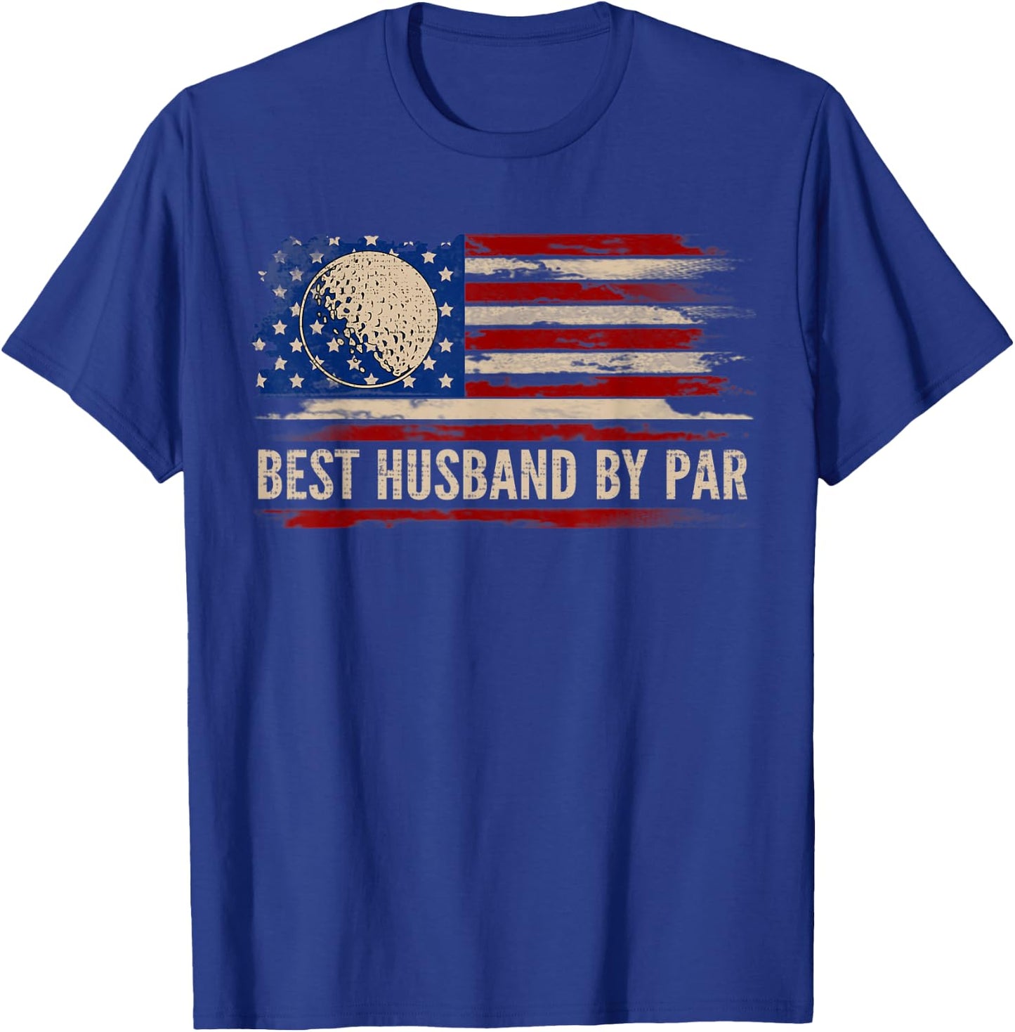 Vintage Best Husband By Par American Flag Golf/Golfer Gift T-Shirt - T-Shirt | Royal