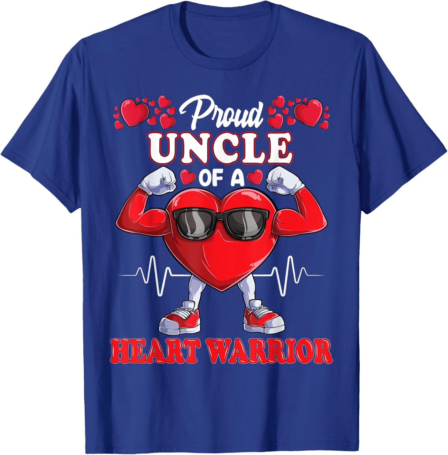 Proud Uncle of a Heart Warrior CHD Awareness T-Shirt - T-Shirt | Royal