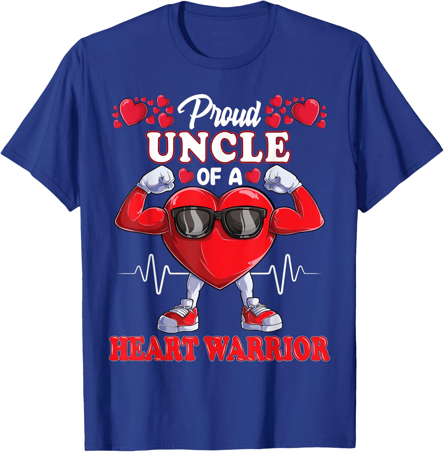Proud Uncle of a Heart Warrior CHD Awareness T-Shirt - T-Shirt | Royal