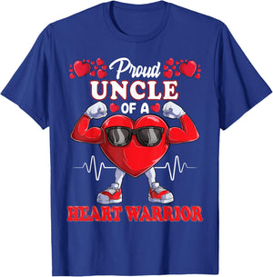 Proud Uncle of a Heart Warrior CHD Awareness T-Shirt - T-Shirt | Royal