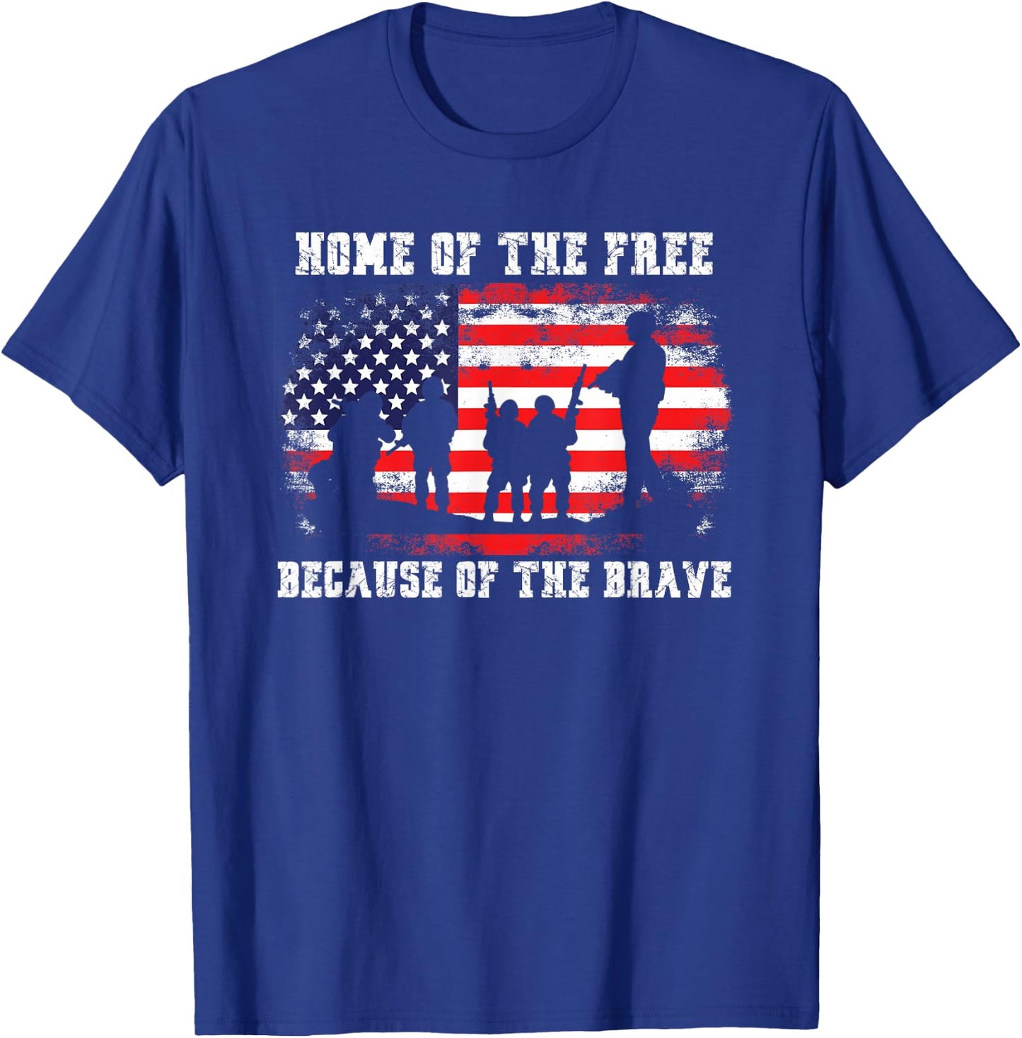 Home of The Free Because of The Brave American Flag T-Shirt - T-Shirt | Royal
