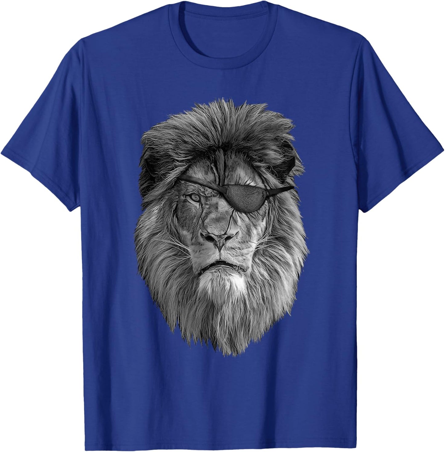 Tough Old Lion - King Of The Jungle With Scars & Eye Patch T-Shirt - T-Shirt | Royal