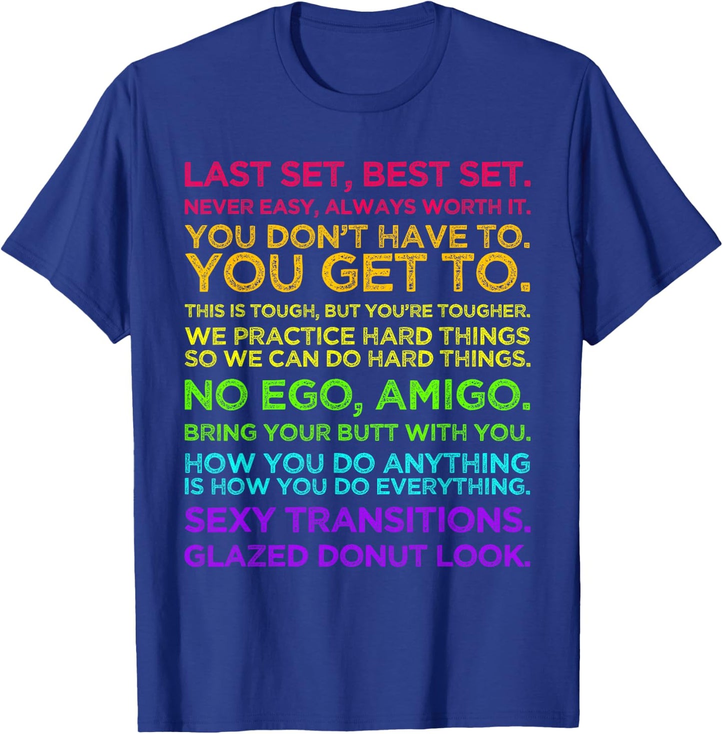 Jess Sims Motivational Quotes - Rainbow Text T-Shirt - T-Shirt | Royal
