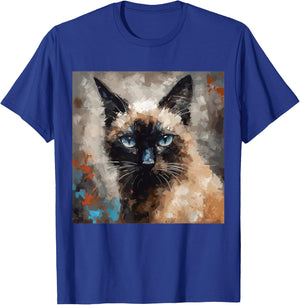 Siamese Cat Kitten Painting Cat Lover Funny Siamois Kitty T-Shirt - T-Shirt | Royal