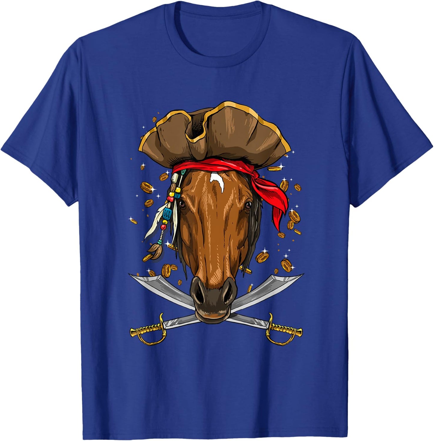 Pirate Horse Jolly Roger Halloween Equestrian Horse Lover T-Shirt - T-Shirt | Royal