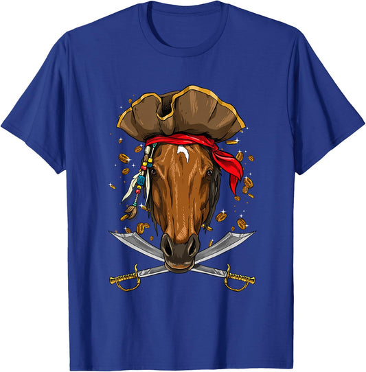 Pirate Horse Jolly Roger Halloween Equestrian Horse Lover T-Shirt - T-Shirt | Royal