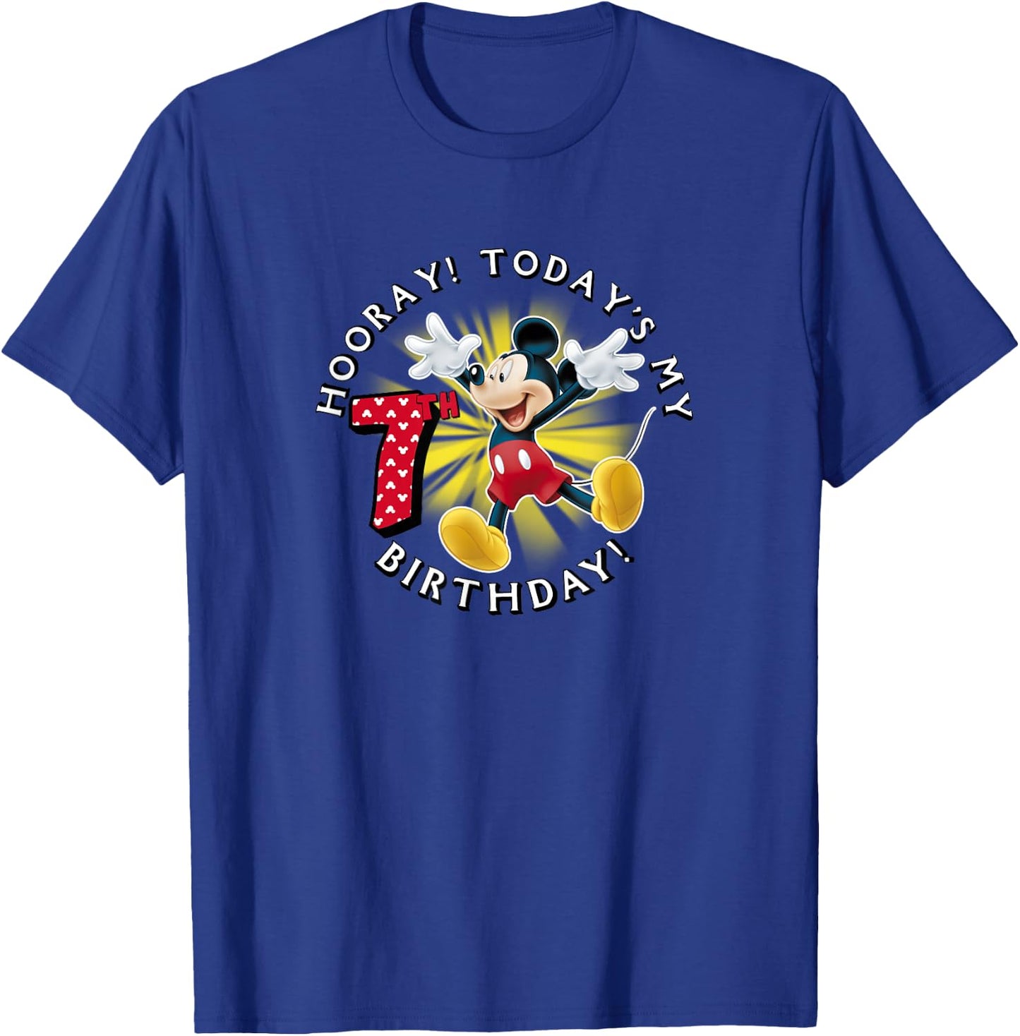 Disney Mickey Mouse Hooray! Today's My 7th Birthday T-Shirt - T-Shirt | Royal