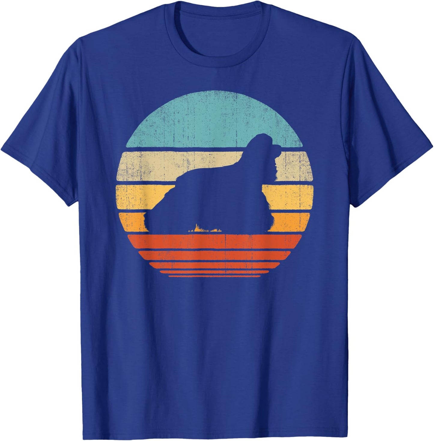 Cocker Spaniel Retro Vintage 60s 70s Sunset Dog Lovers Men T-Shirt - T-Shirt | Royal