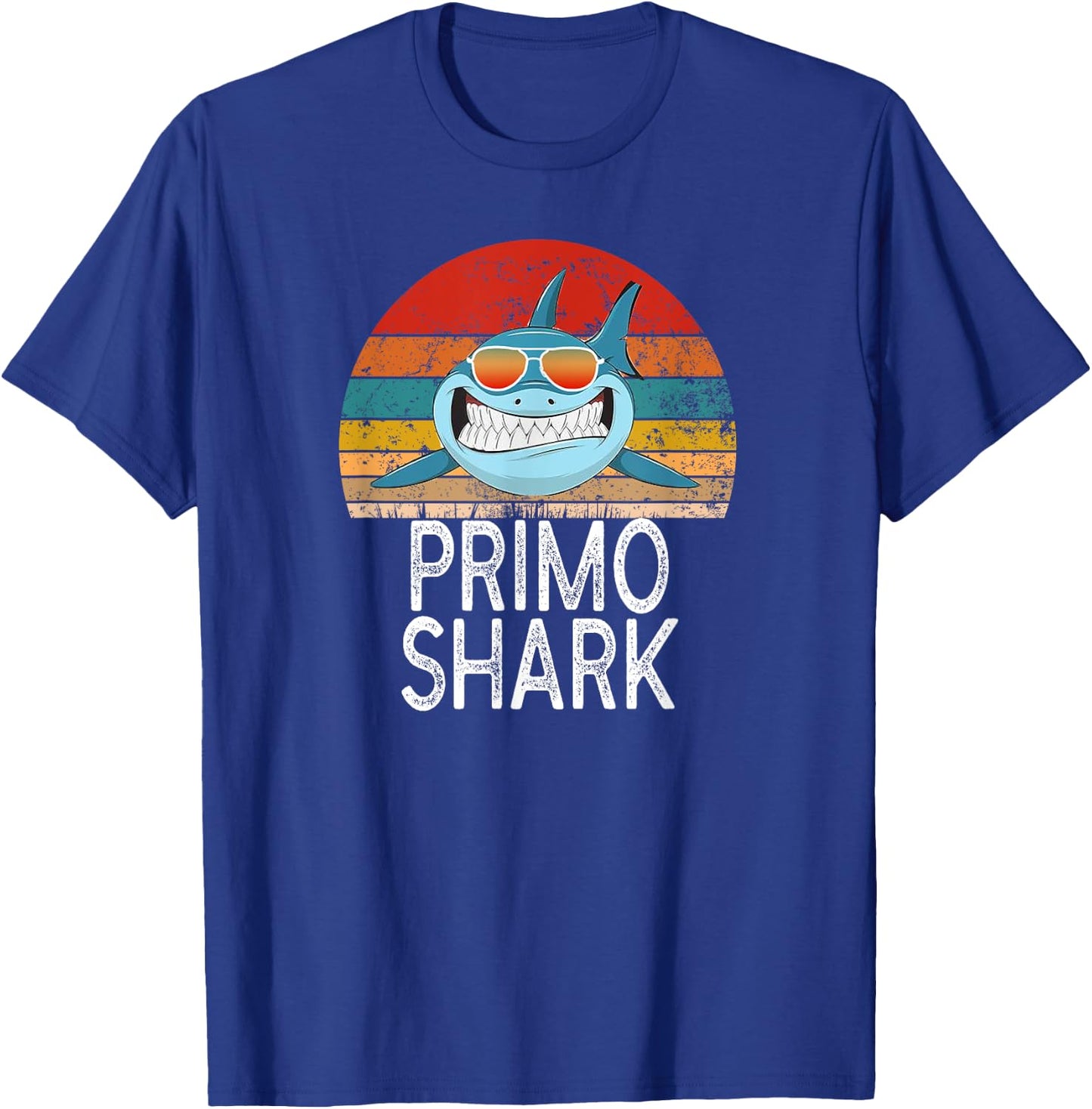 Primo Shark Funny Spanish Cousin Vintage T-Shirt - T-Shirt | Royal