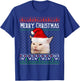 Woman Yelling at a Smudge Cat Ugly Christmas Sweater Meme T-Shirt - T-Shirt | Royal