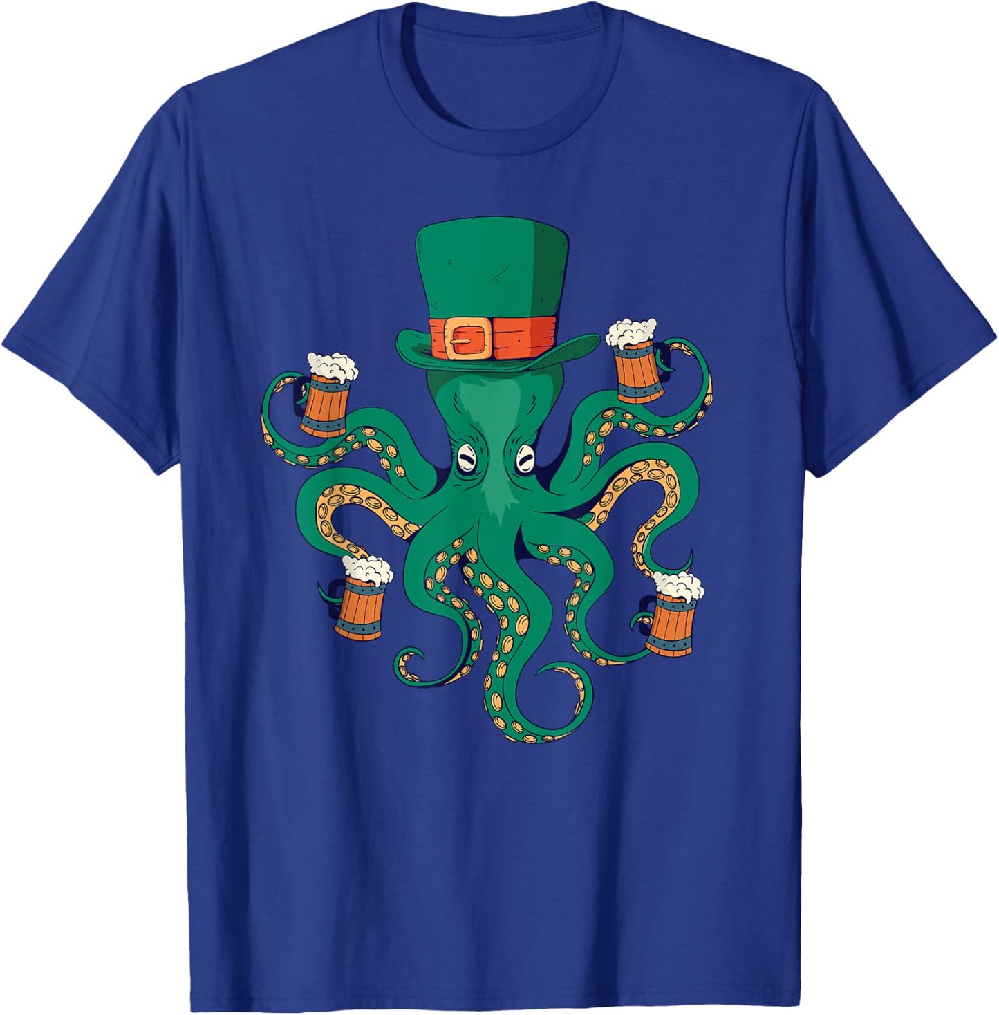 St. Patricks Day Irish Octopus Kraken Beer Party Funny Gift T-Shirt - T-Shirt | Royal