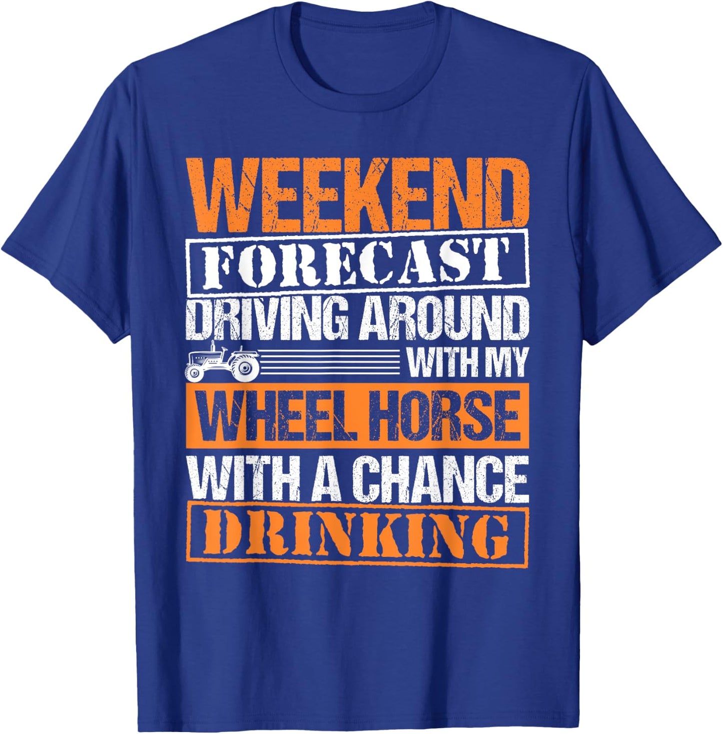 Tractor Wheel Horse Farmer Farming T-Shirt - T-Shirt | Royal