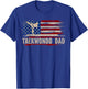 Vintage Taekwondo Dad American USA Flag Sports The Kick T-Shirt - T-Shirt | Royal
