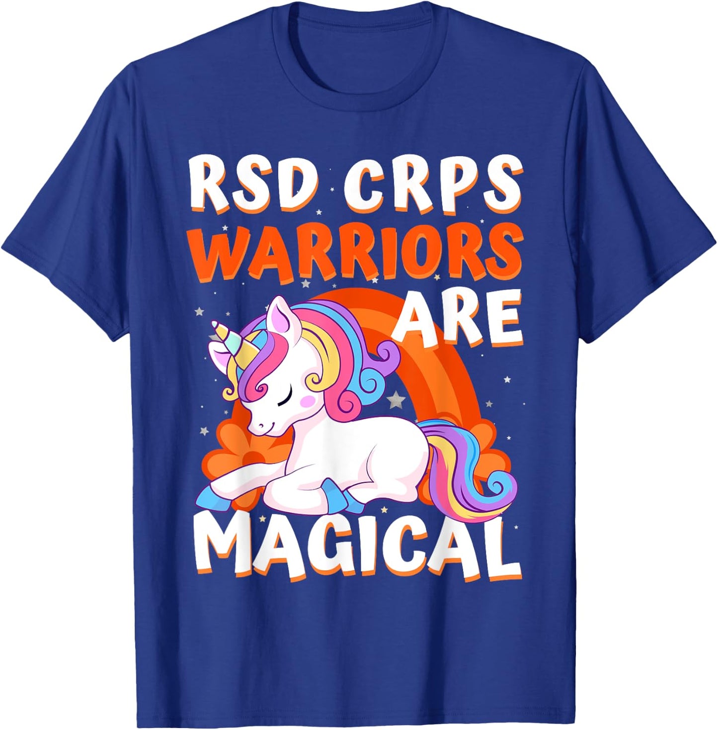 Warriors Are Magical RSD CRPS Awareness Ribbon Unicorn T-Shirt - T-Shirt | Royal