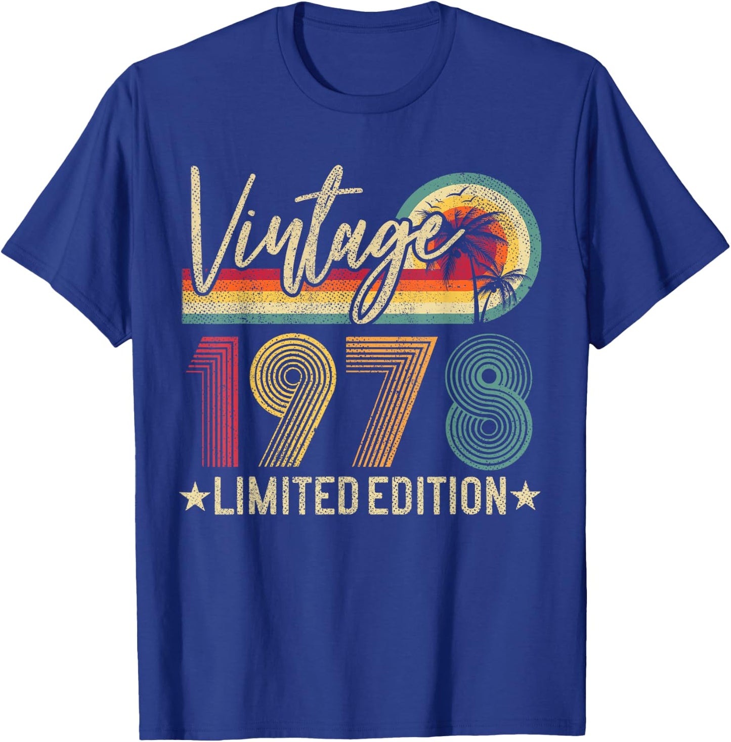 Vintage 1978 47th Birthday Gift 47 Years Old Limited Edition T-Shirt - T-Shirt | Royal