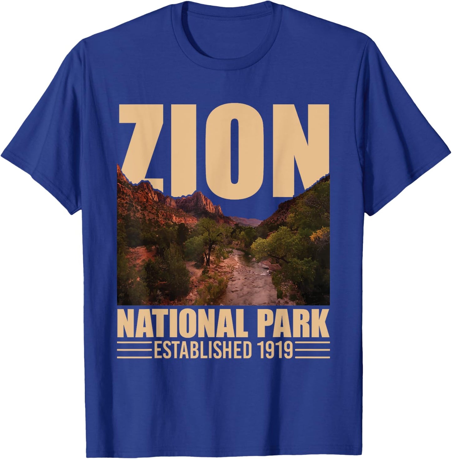 Zion National Park - Retro Hiking & Camping Lover T-Shirt - T-Shirt | Royal