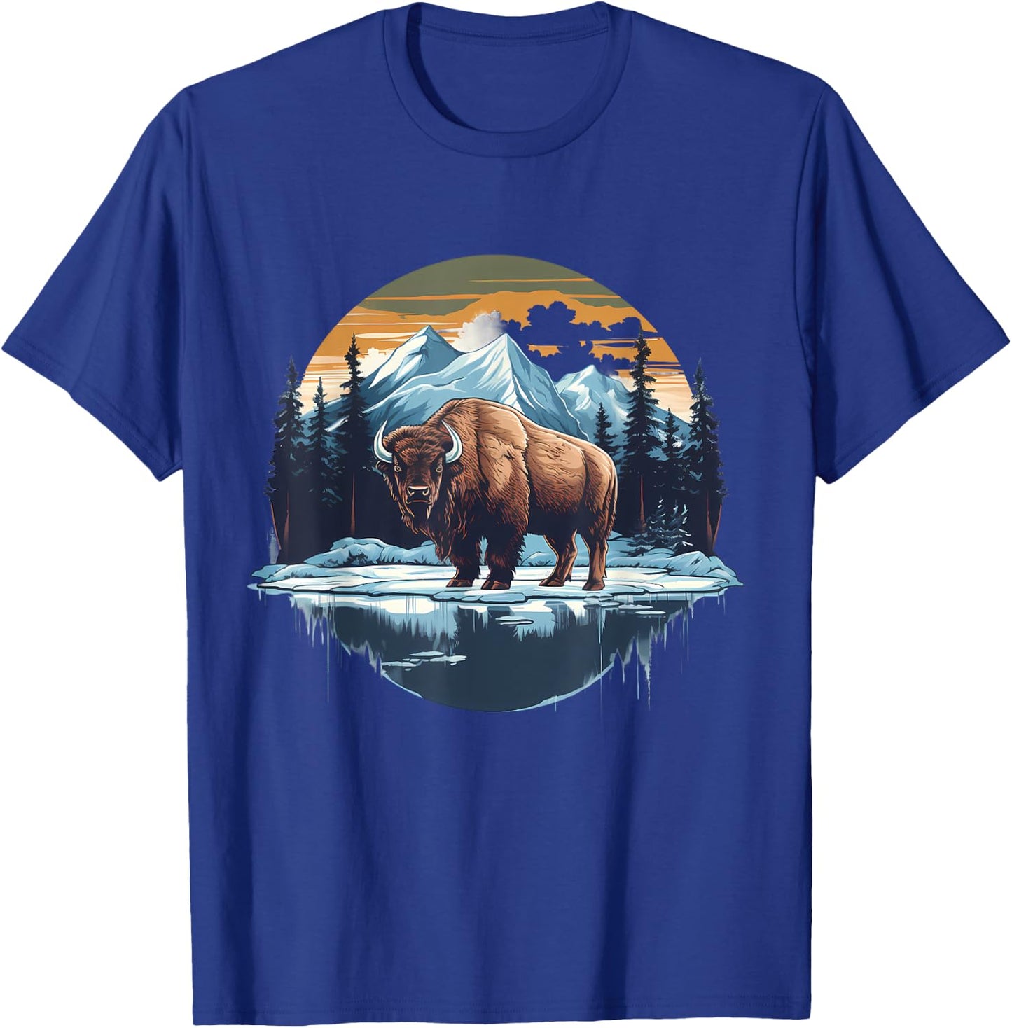 Buffalo Artwork Bison African Animal Lovers Colorful Nature T-Shirt - T-Shirt | Royal