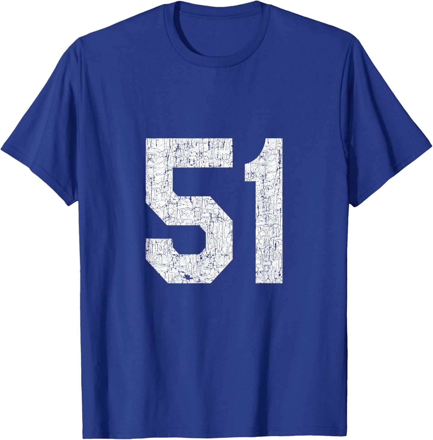 #51 Jersey Uniform Varsity Sports Number, 51st Birthday T-Shirt - T-Shirt | Royal