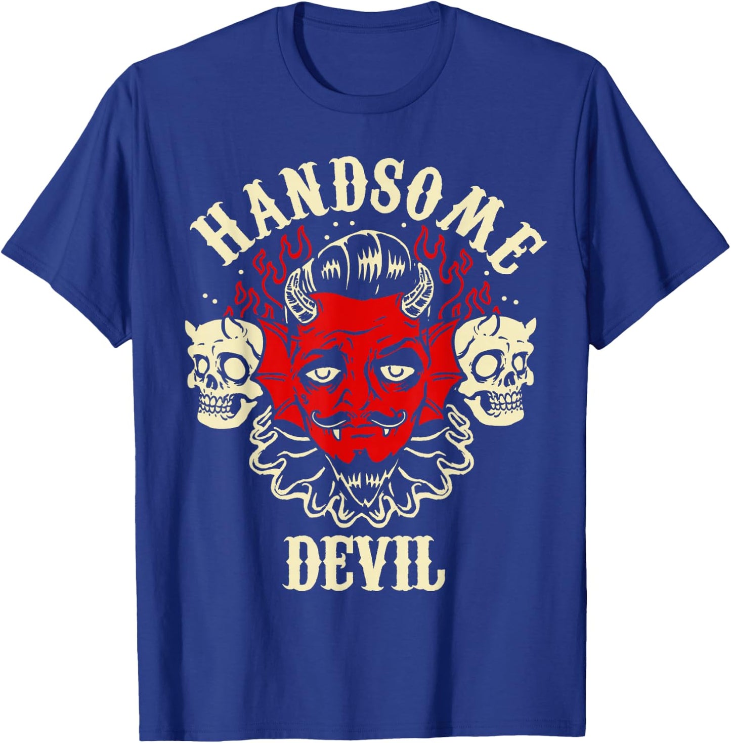 Horror Art - Handsome Devil Demon Psychobilly Lowbrow Art T-Shirt - T-Shirt | Royal
