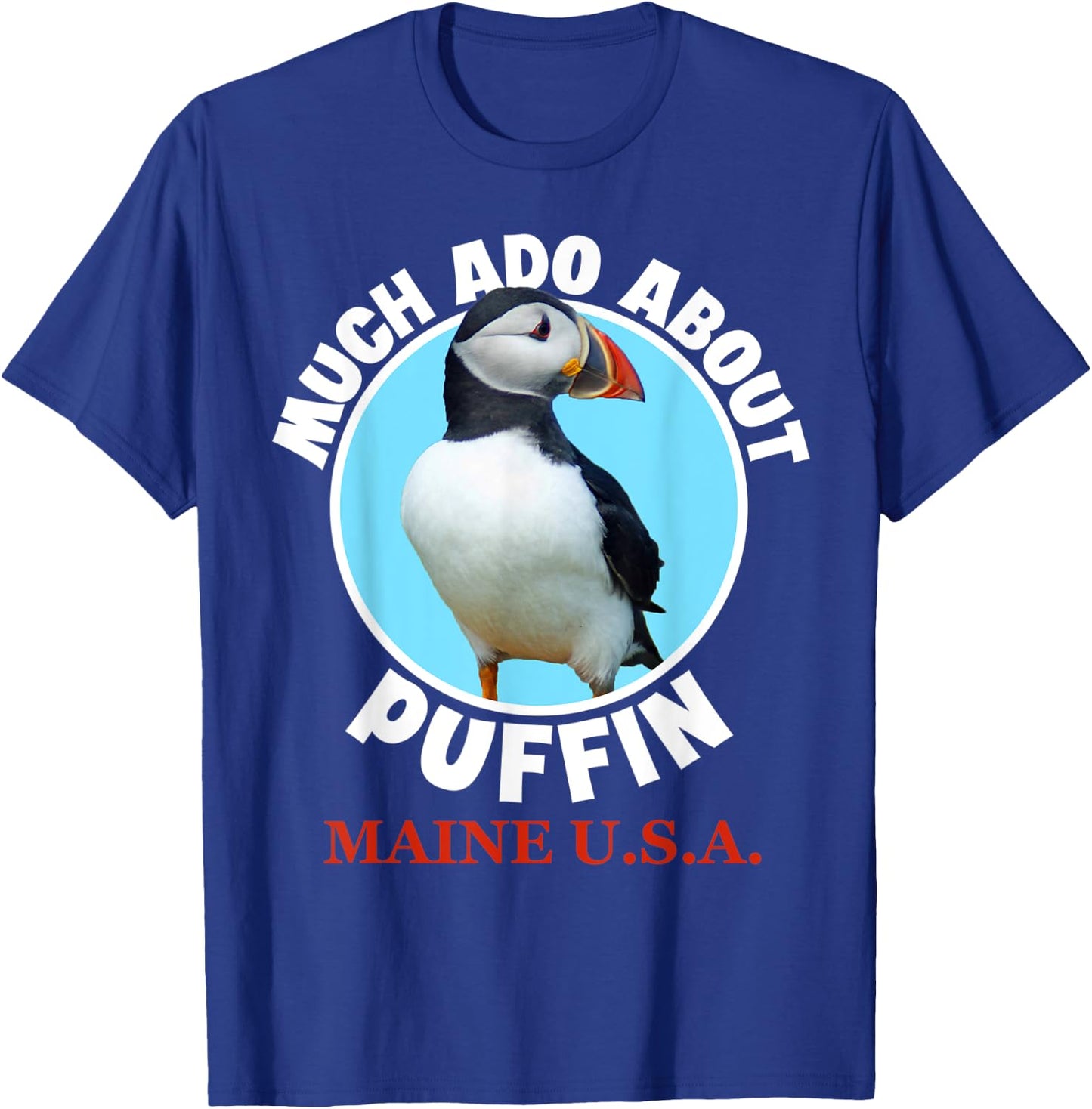 Puffin Bird Maine USA Souvenir Men Funny T-Shirt - T-Shirt | Royal