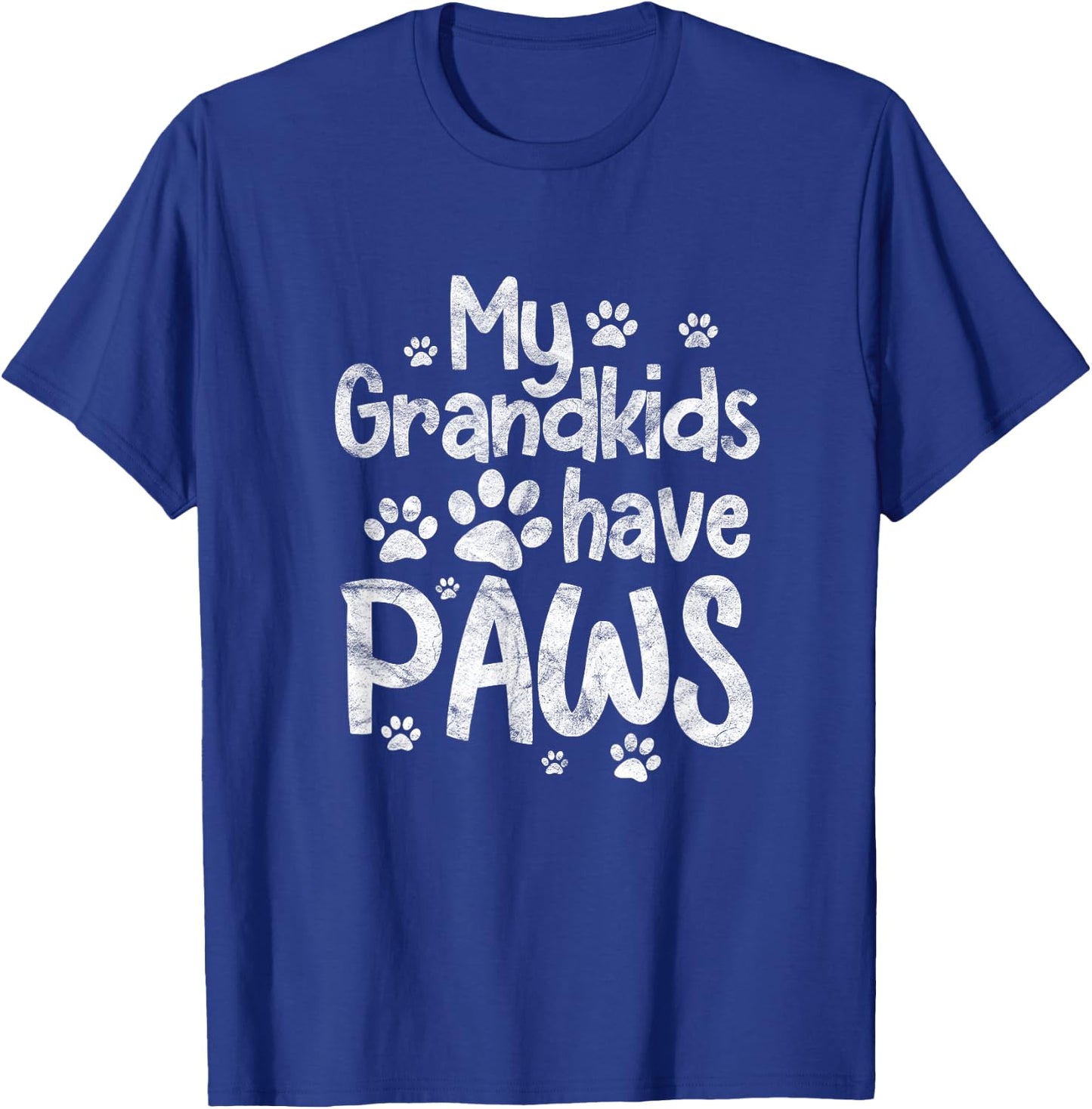 My Grandkids Have Paws Funny Dog Cat Grandma Grandmother T-Shirt - T-Shirt | Royal