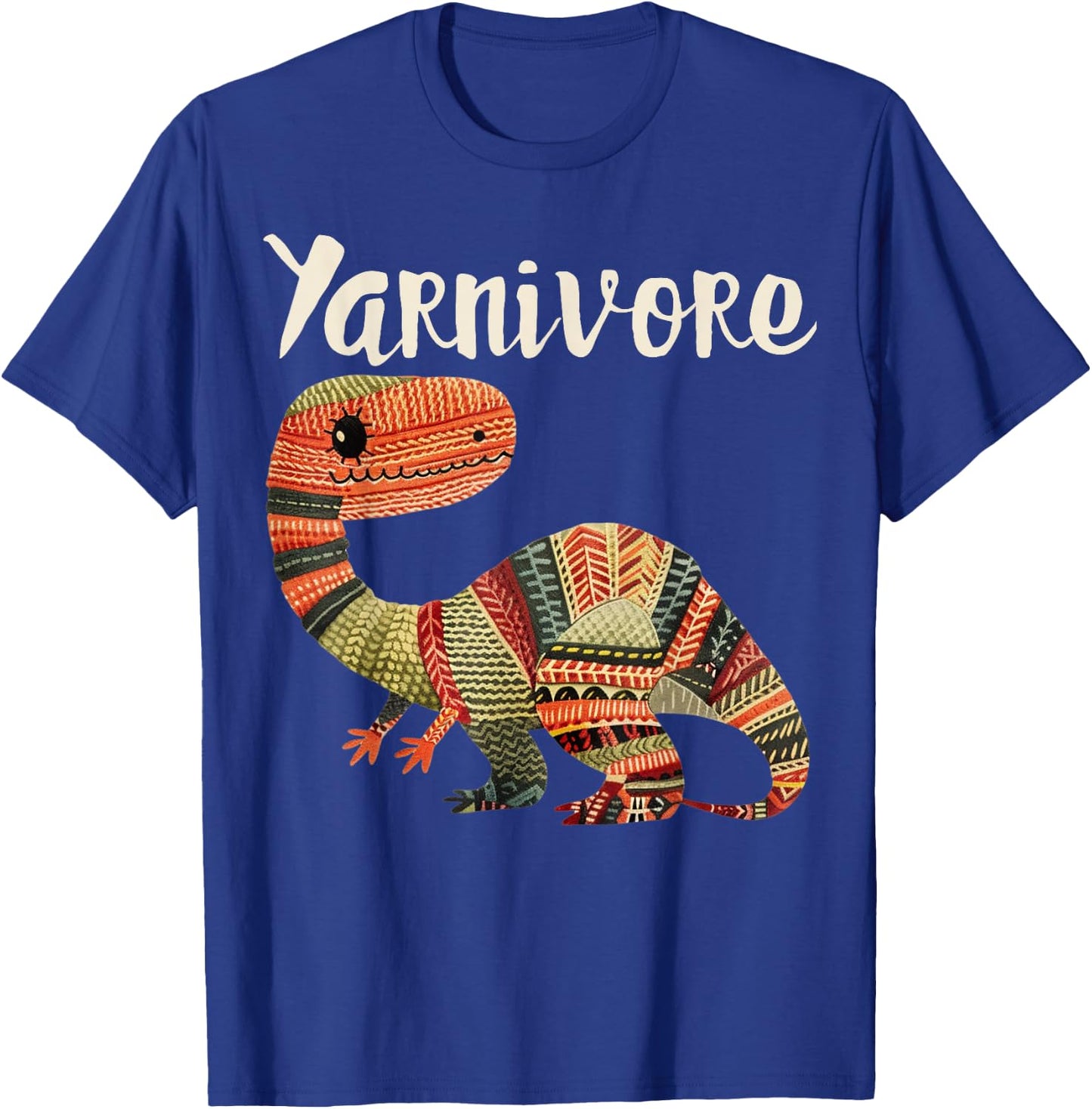 Yarnivore Funny Cute Crochet Knitting Yarn Dinosaur T-Shirt - T-Shirt | Royal