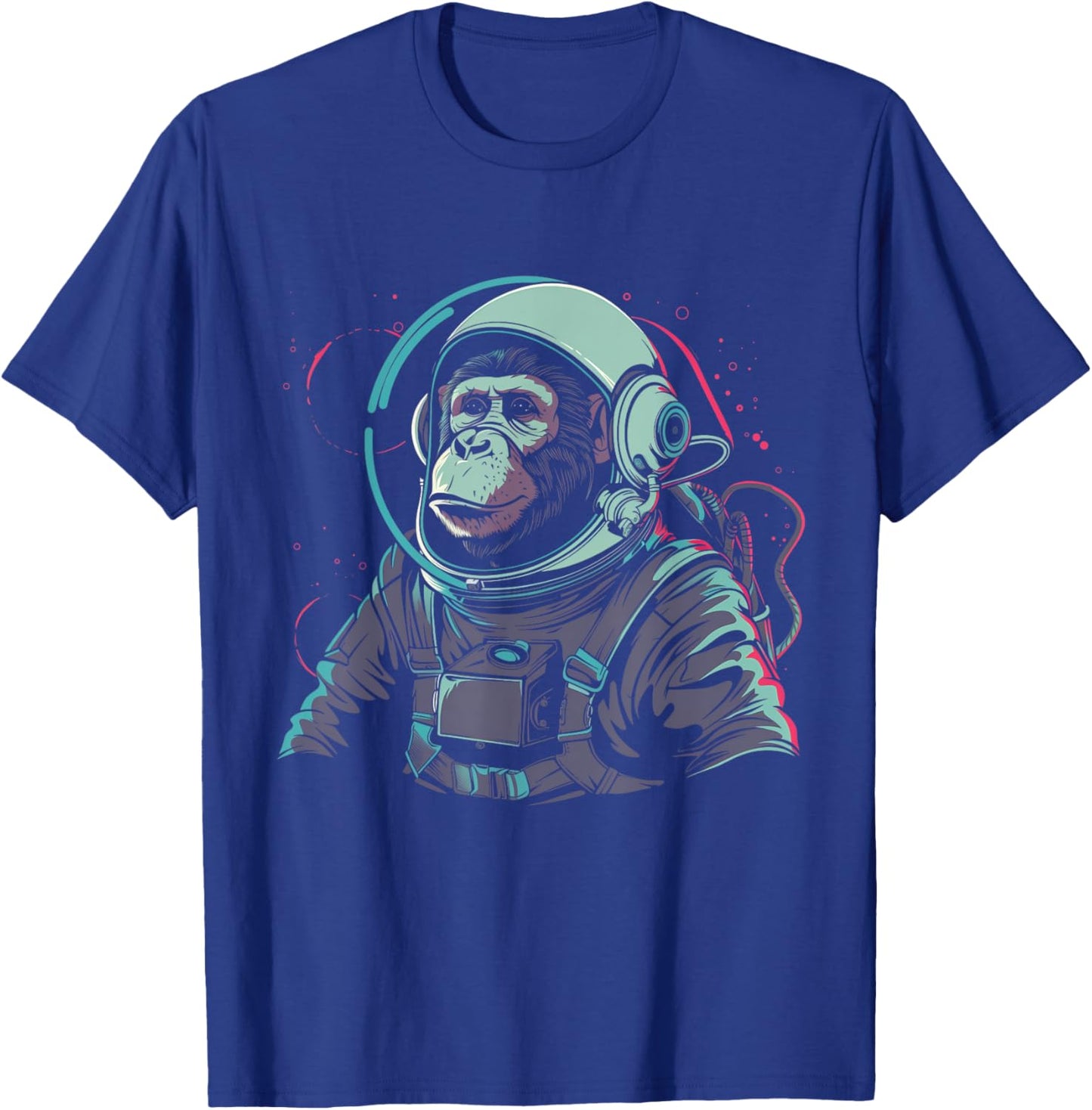 Astronaut Monkey Chimpanzee Chimpanzee Space Suit Funny T-Shirt - T-Shirt | Royal