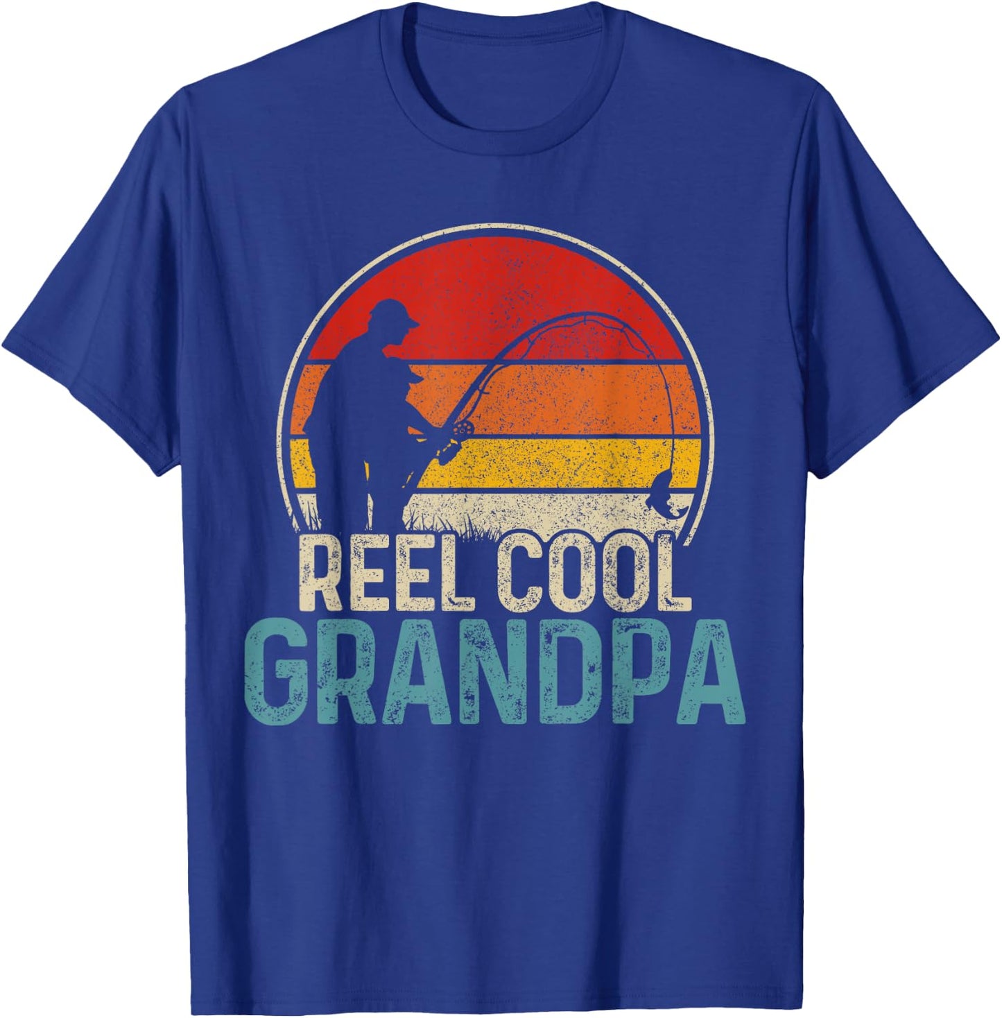 Reel Cool Grandpa Funny Fishing Vintage Fisherman Gift T-Shirt - T-Shirt | Royal
