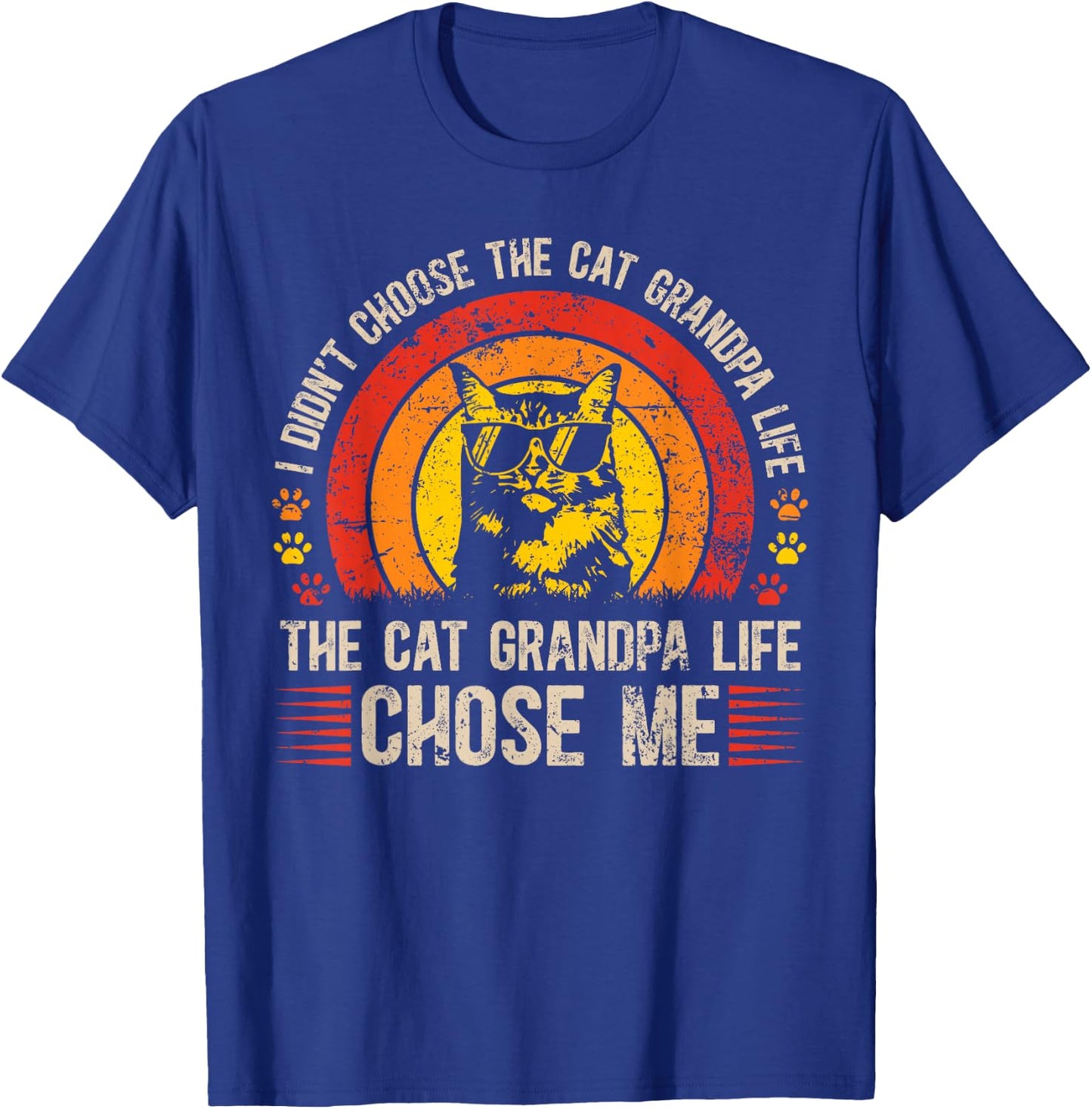 Cat Grandpa Life Cat Lover Grandpa Cat Grandfather T-Shirt - T-Shirt | Royal