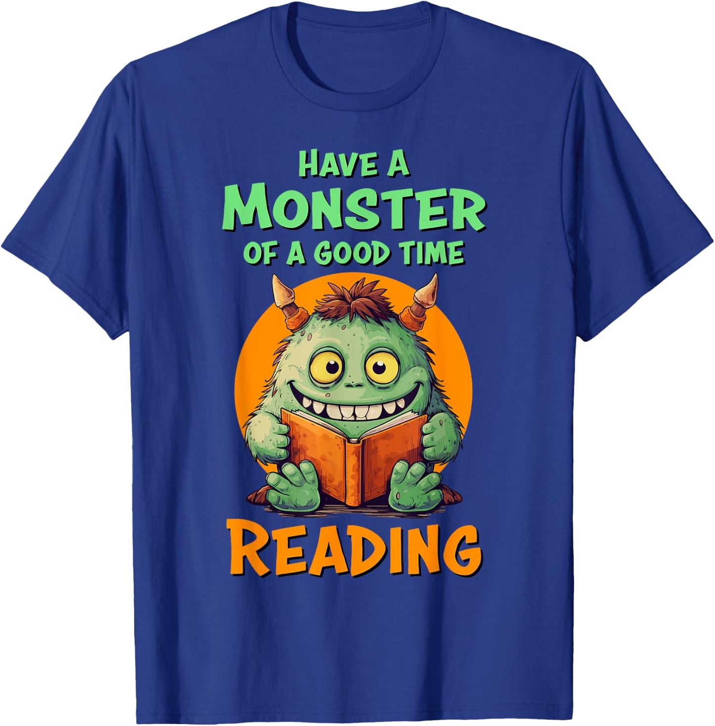 Funny Halloween Teacher Librarian Monster Reading Books Men Women Kids T-Shirt - T-Shirt | Royal