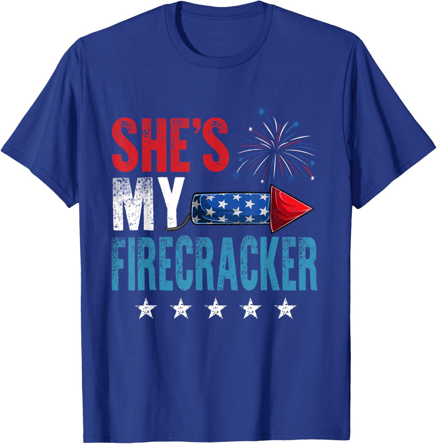 She's My Firecracker His And Hers 4th July Matching Couples T-Shirt - T-Shirt | Royal