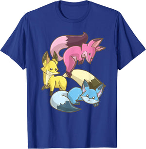 Pansexual Fox, Kawaii Pastel Goth Anime Art Subtle Pan Pride T-Shirt - T-Shirt | Royal
