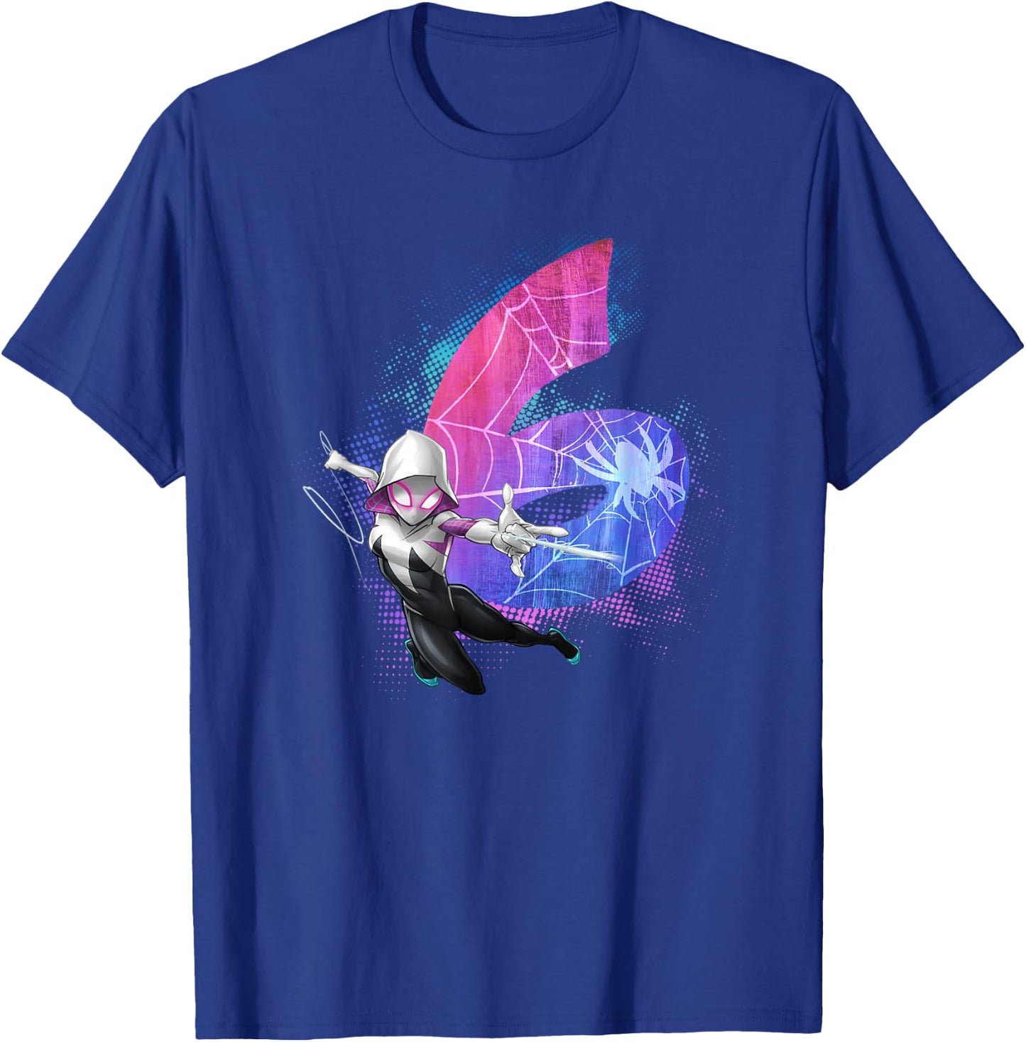 Marvel Ghost-Spider Gwen Stacy 6th Birthday Graphic T-Shirt - T-Shirt | Royal