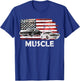 Muscle Car Lover American Flag 4th of July Independence T-Shirt - T-Shirt | Royal