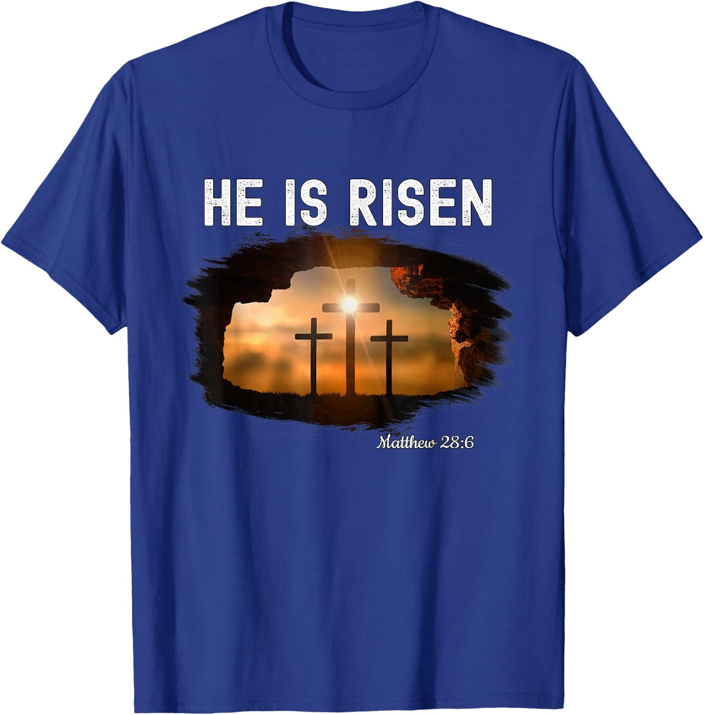 He is risen Christian Easter Jesus Matthew 28:6 T-Shirt - T-Shirt | Royal
