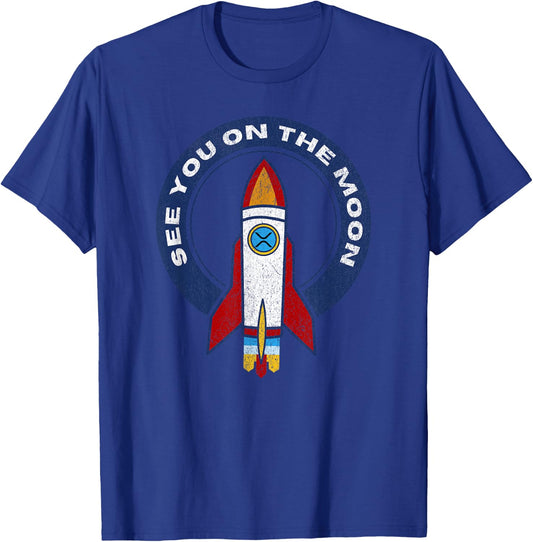 XRP Moon Crypto Merchandise T-Shirt - T-Shirt | Royal
