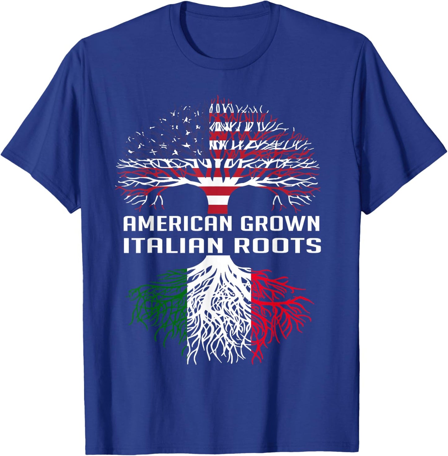 American Grown Italian Roots Italy Flag Proud Italian Roots T-Shirt - T-Shirt | Royal