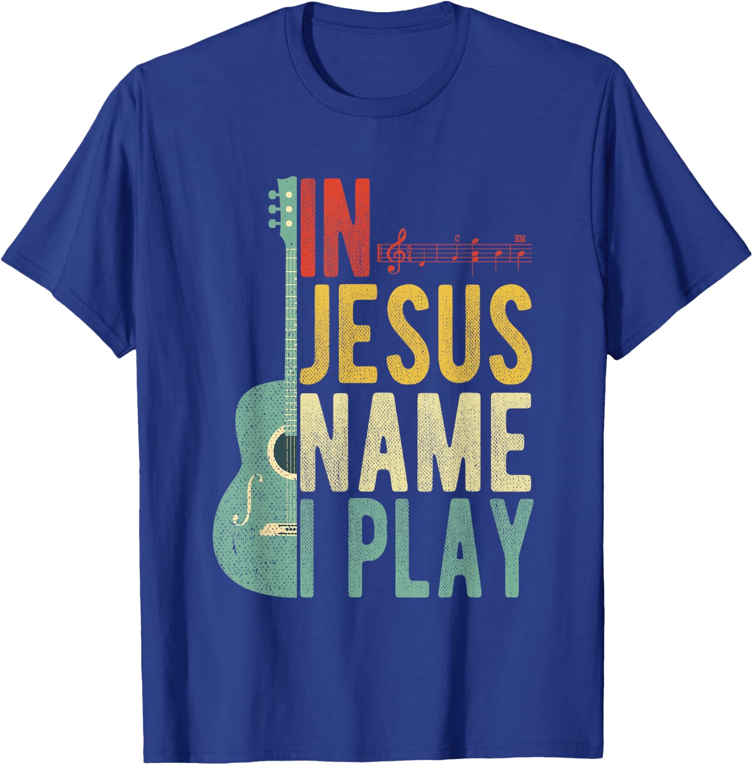 In Jesus Name I Play Guitar T-Shirt - T-Shirt | Royal