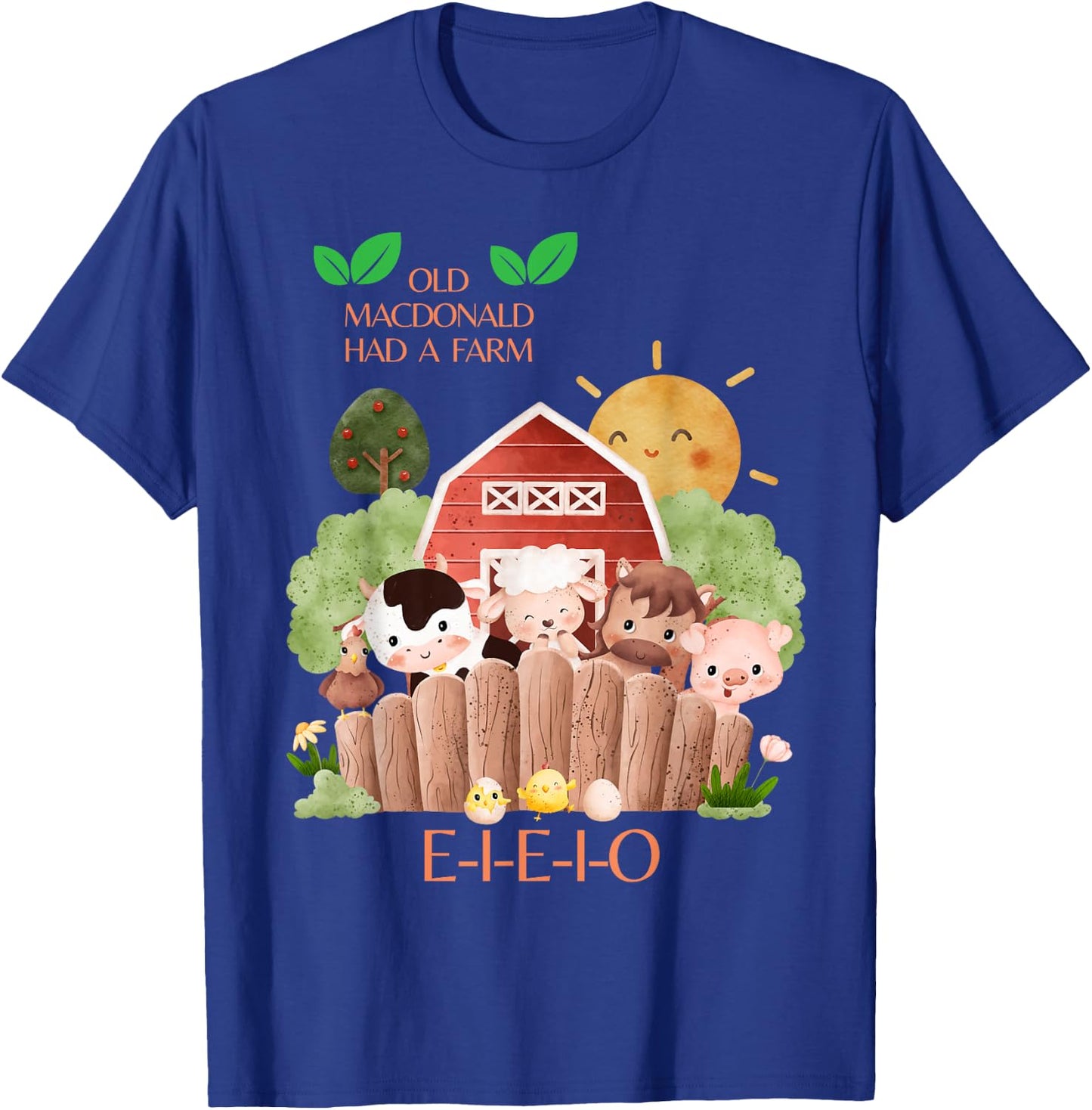 Old MacDonald Had a Farm E-I-E-I-O Boy Toddler Kids Birthday T-Shirt - T-Shirt | Royal