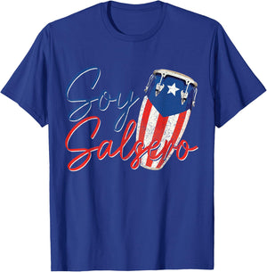 Puerto Rico Salsa Dancing Music Flag Caribbean Souvenir T-Shirt - T-Shirt | Royal