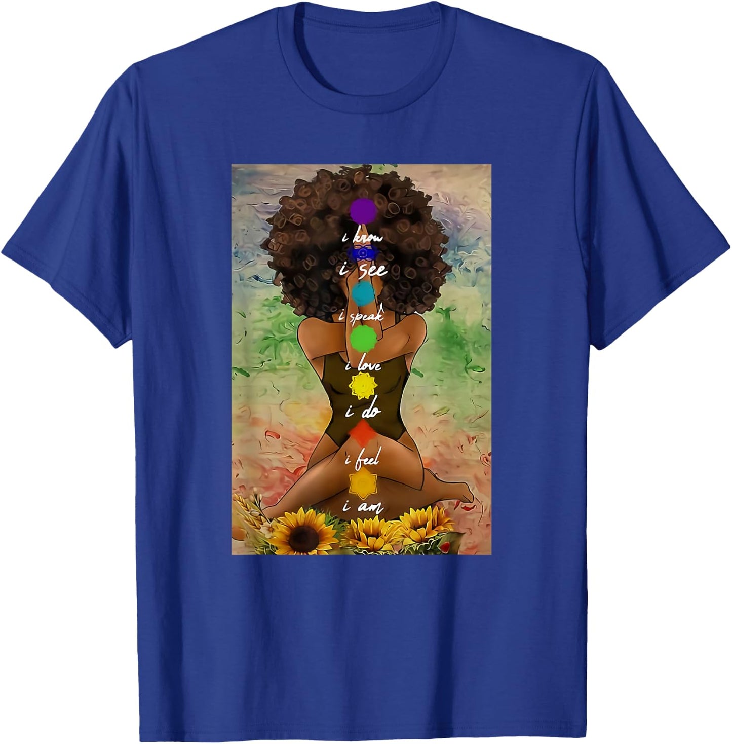 Yoga African American Wall Art T-Shirt - T-Shirt | Royal