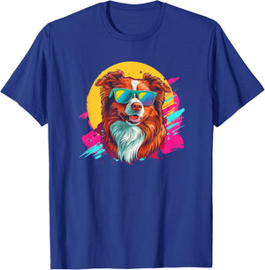 & Funny Retro Vintage Red Border Collie Lover T-Shirt - T-Shirt | Royal